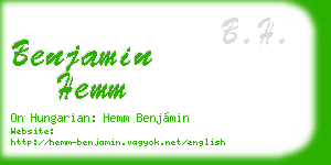 benjamin hemm business card