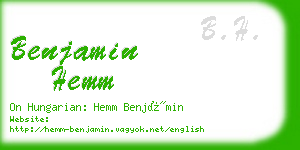 benjamin hemm business card